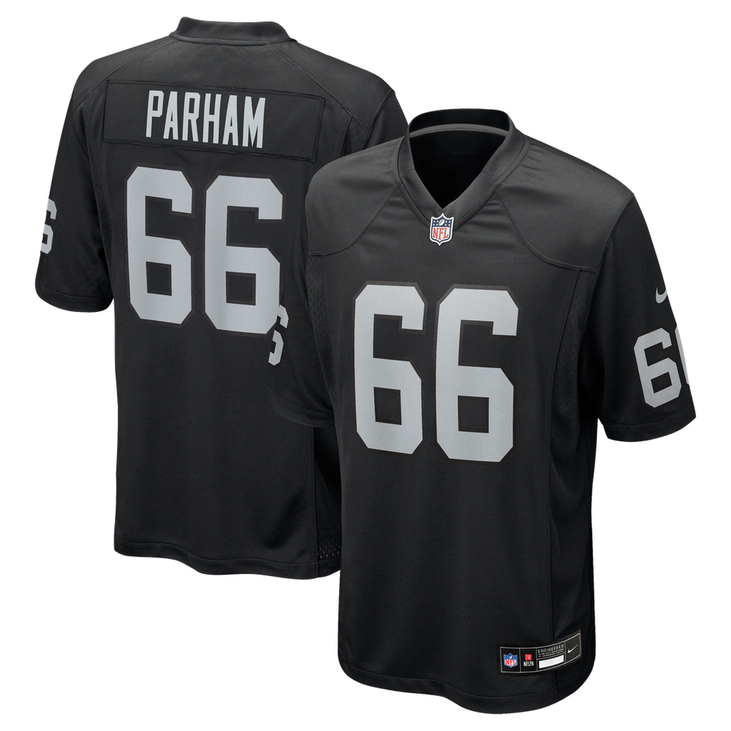 Dylan Parham Las Vegas Raiders Nike Game Player Jersey - Black Official NFL Team Apparel Football Fan Gear
