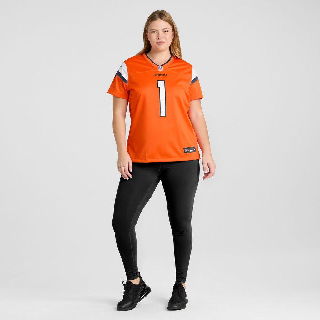 Number 1 Bride Denver Broncos Nike Women's Game Jersey - Orange Official NFL Team Apparel Football Fan Gear