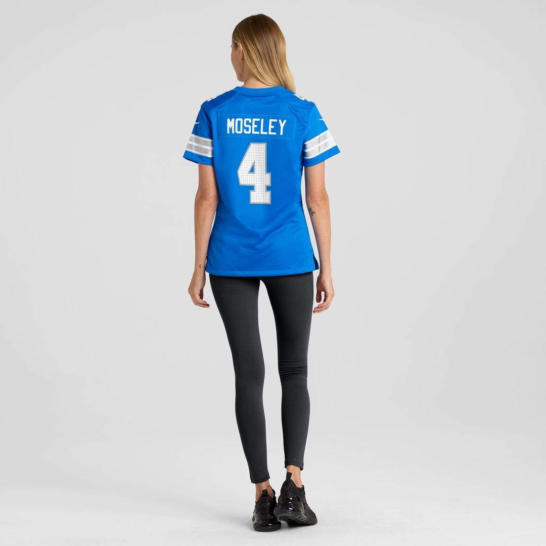 Emmanuel Moseley Detroit Lions Nike Women's Team Game Jersey - Blue Official NFL Team Apparel Football Fan Gear