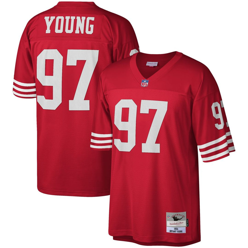 Bryant Young San Francisco 49ers Mitchell & Ness Legacy Replica Jersey - Scarlet Official NFL Team Apparel Football Fan Gear