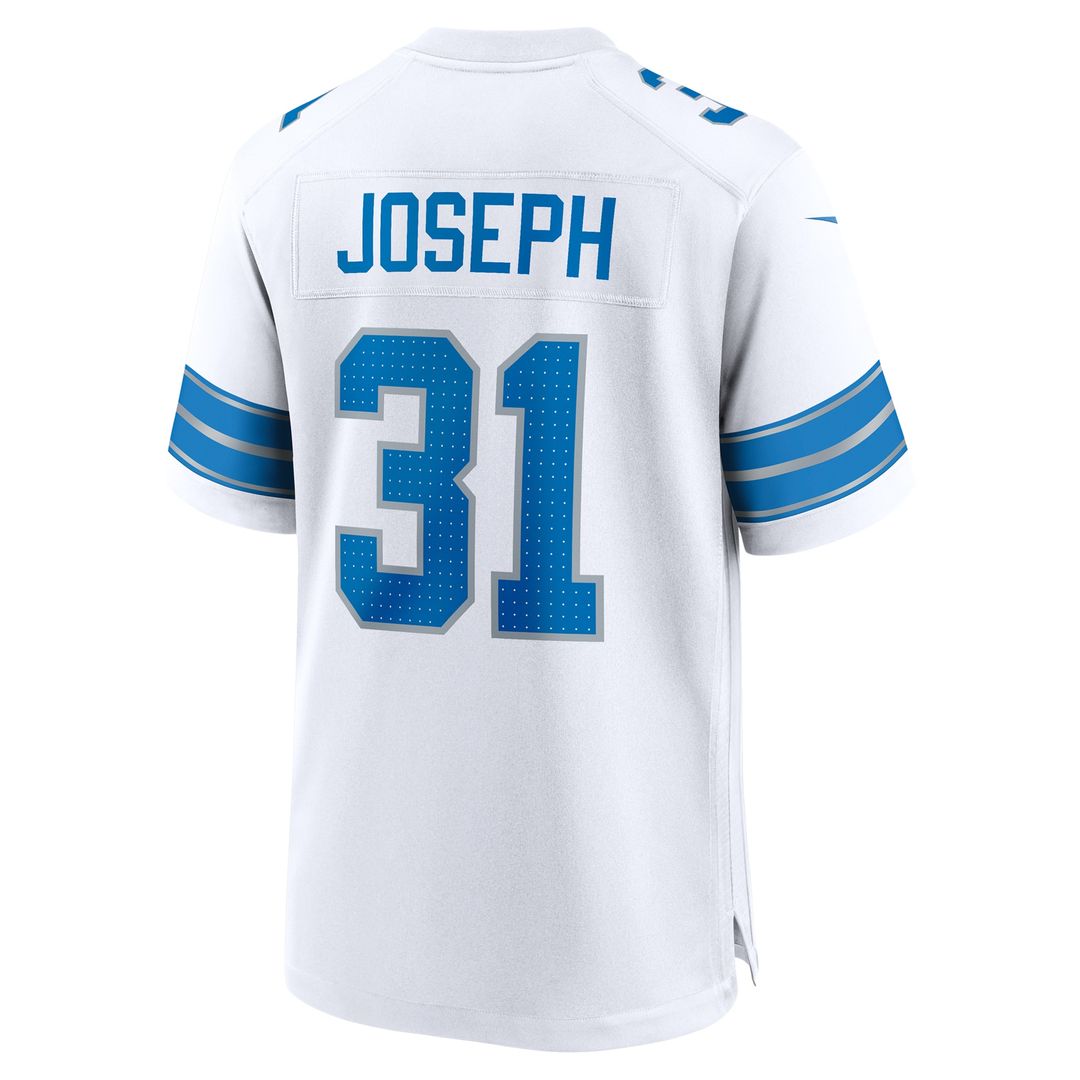 Kerby Joseph Detroit Lions Nike Game Jersey - White Official NFL Team Apparel Football Fan Gear