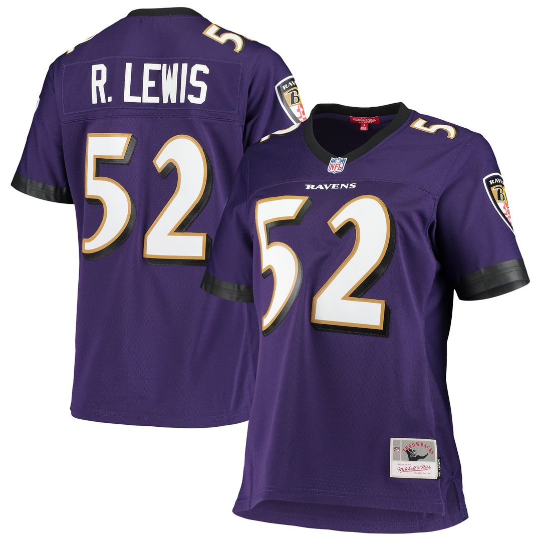 Ray Lewis Baltimore Ravens Mitchell & Ness Women's Legacy Replica Team Jersey - Purple Official NFL Team Apparel Football Fan Gear