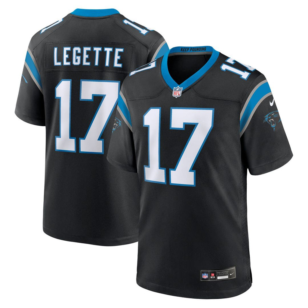 Xavier Legette Carolina Panthers Nike Team Game Player Jersey - Black Official NFL Team Apparel Football Fan Gear