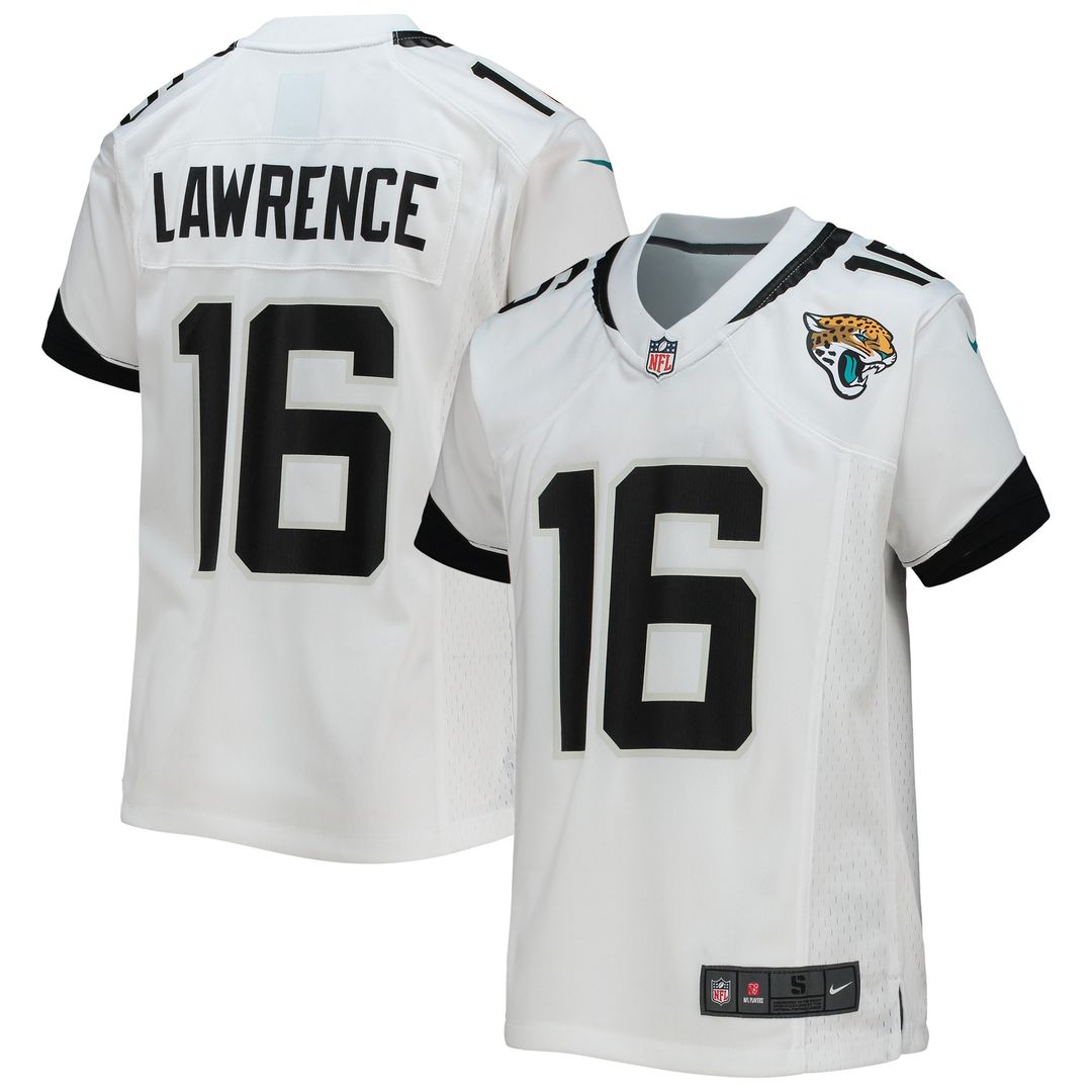 Trevor Lawrence Jacksonville Jaguars Nike Youth Game Jersey - White Official NFL Team Apparel Football Fan Gear
