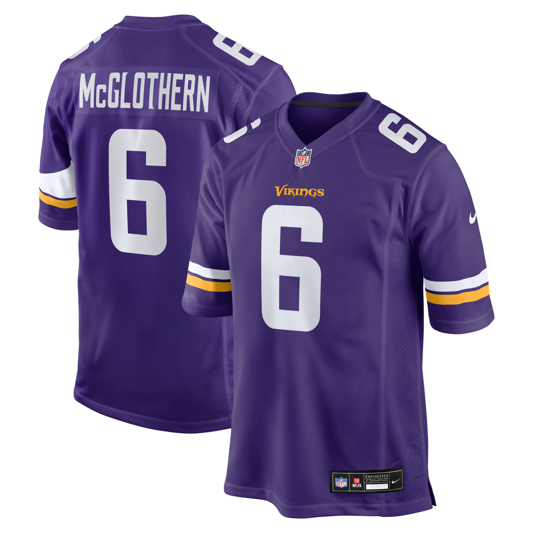 Dwight McGlothern Minnesota Vikings Nike Team Game Jersey - Purple Official NFL Team Apparel Football Fan Gear