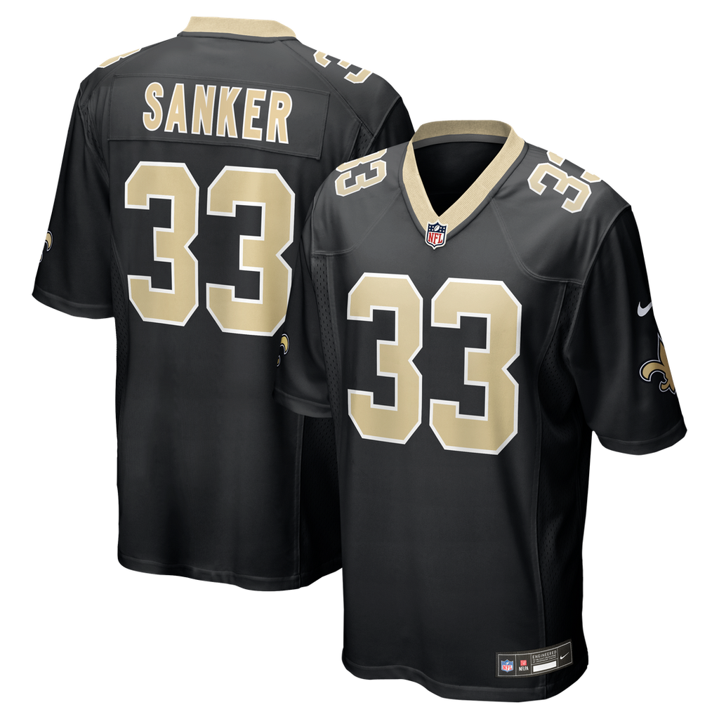 Jonas Sanker New Orleans Saints Nike Team Game Jersey - Black Official NFL Team Apparel Football Fan Gear
