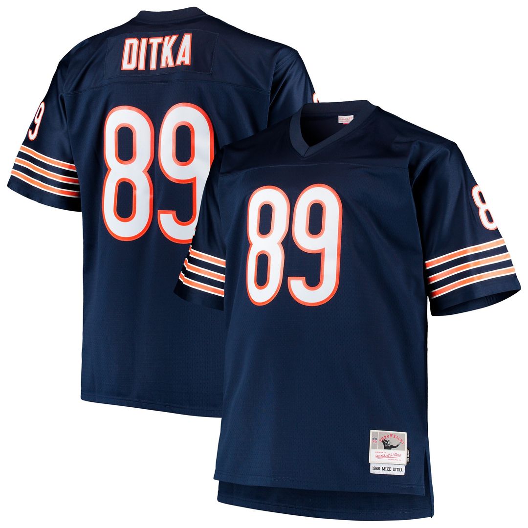 Mike Ditka Chicago Bears Mitchell & Ness Big & Tall 1966 Retired Player Replica Jersey - Navy Official NFL Team Apparel Football Fan Gear
