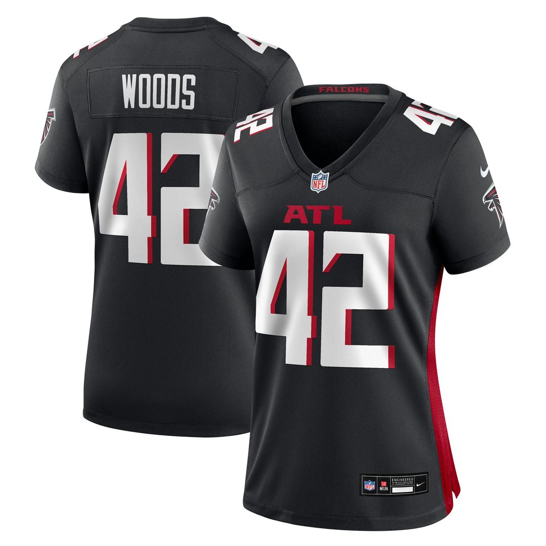 Josh Woods Atlanta Falcons Nike Women's Team Game Jersey - Black Official NFL Team Apparel Football Fan Gear
