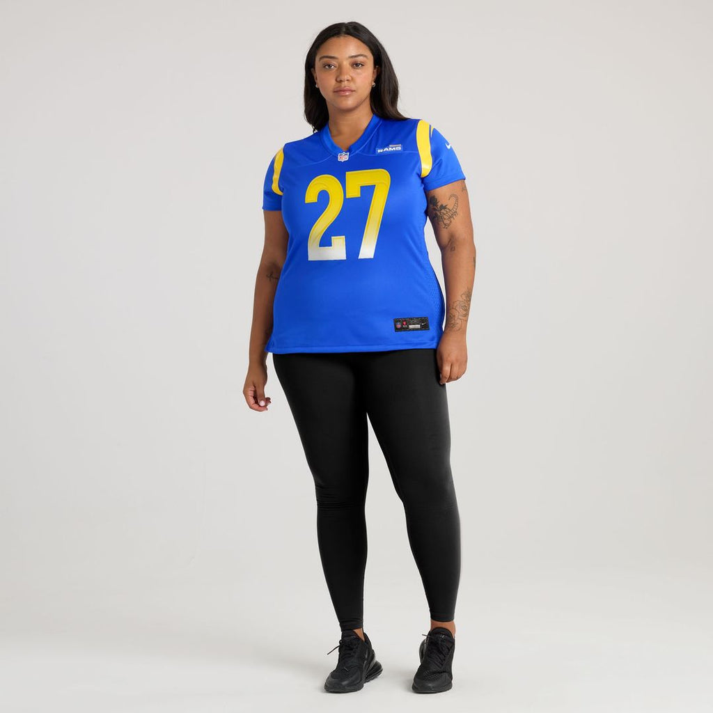 Jarquez Hunter Los Angeles Rams Nike Women's Team Game Jersey - Royal Official NFL Team Apparel Football Fan Gear