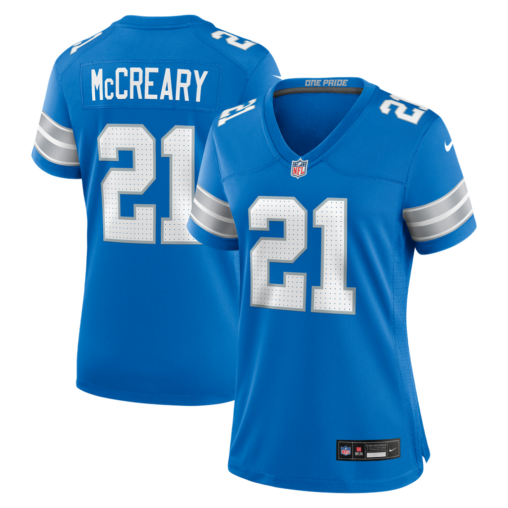 Roger McCreary Detroit Lions Nike Women's Team Game Jersey - Blue Official NFL Team Apparel Football Fan Gear