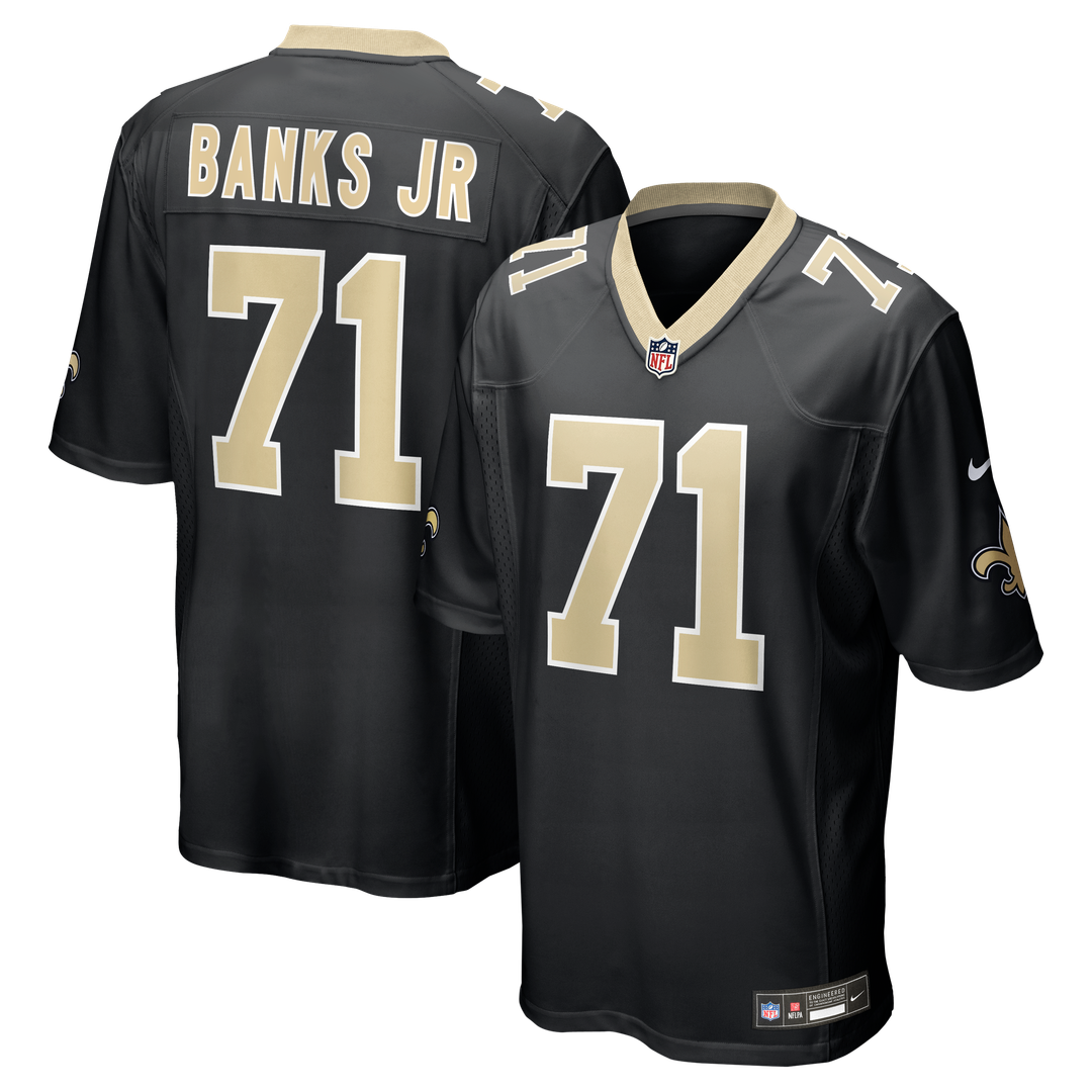 Kelvin Banks Jr. New Orleans Saints Nike Game Player Jersey - Black Official NFL Team Apparel Football Fan Gear