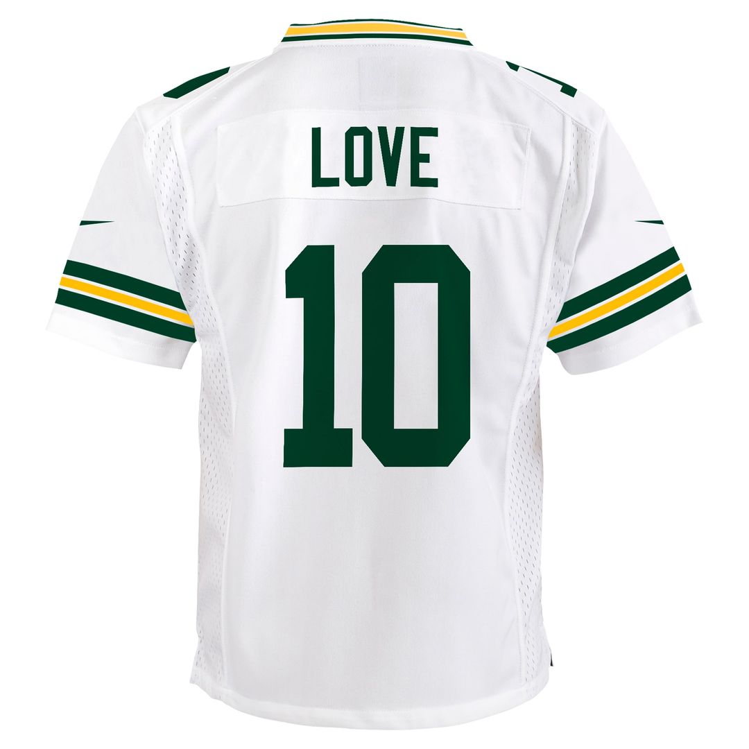 Jordan Love Green Bay Packers Nike Youth Game Jersey - White Official NFL Team Apparel Football Fan Gear