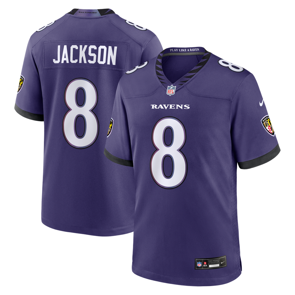 Lamar Jackson Baltimore Ravens Nike Team Game Jersey - Purple Official NFL Team Apparel Football Fan Gear