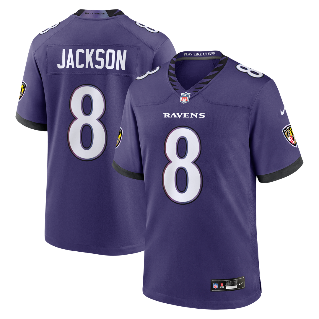 Lamar Jackson Baltimore Ravens Nike Team Game Jersey - Purple Official NFL Team Apparel Football Fan Gear