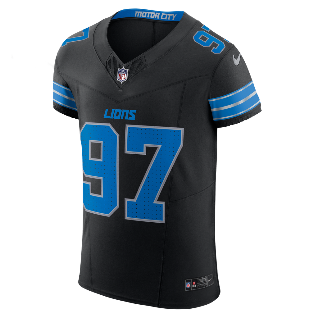 Aidan Hutchinson Detroit Lions Nike Alternate Vapor F.U.S.E. Elite Jersey - Black Official NFL Team Apparel Football Fan Gear