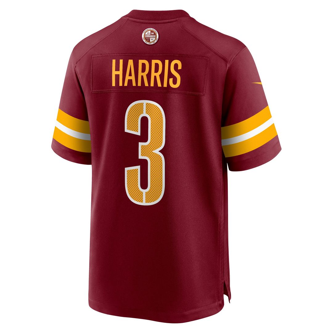 Will Harris Washington Commanders Nike Team Game Jersey - Burgundy Official NFL Team Apparel Football Fan Gear