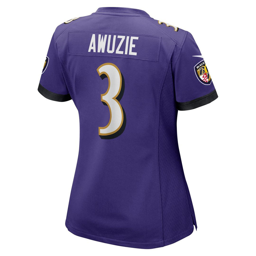 Chidobe Awuzie Baltimore Ravens Nike Women's Team Game Jersey - Purple Official NFL Team Apparel Football Fan Gear