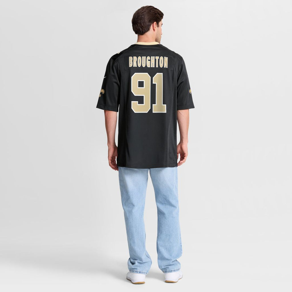 Vernon Broughton New Orleans Saints Nike Team Game Jersey - Black Official NFL Team Apparel Football Fan Gear