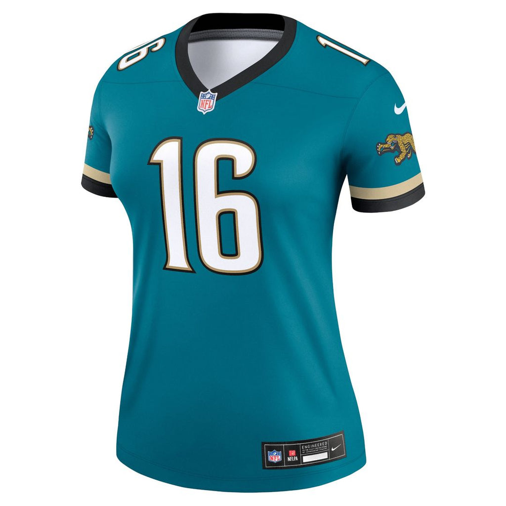 Trevor Lawrence Jacksonville Jaguars Nike Women's Alternate Legend Player Performance Top - Prowler Throwback Teal NFL Fan Gear Popular Style