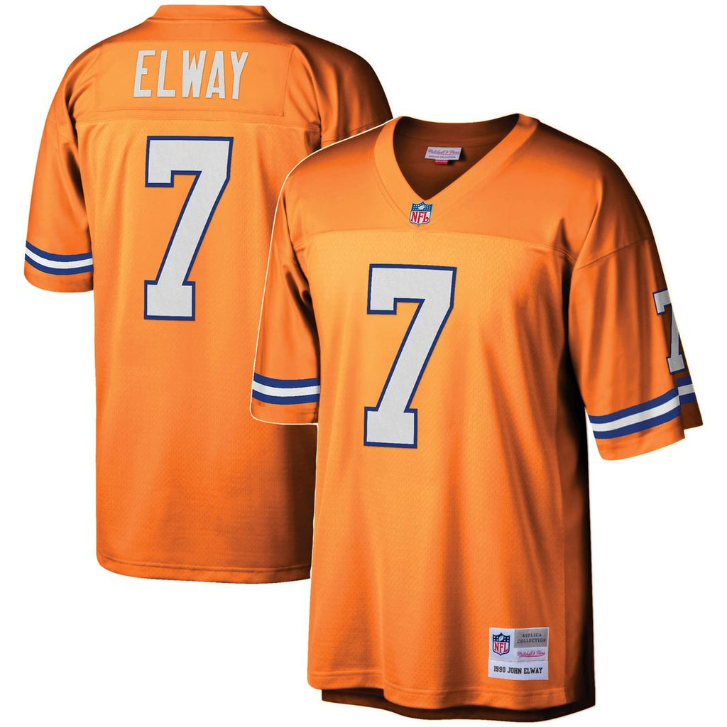 John Elway Denver Broncos Mitchell & Ness Youth 1990 Legacy Retired Player Jersey - Orange Official NFL Team Apparel Football Fan Gear