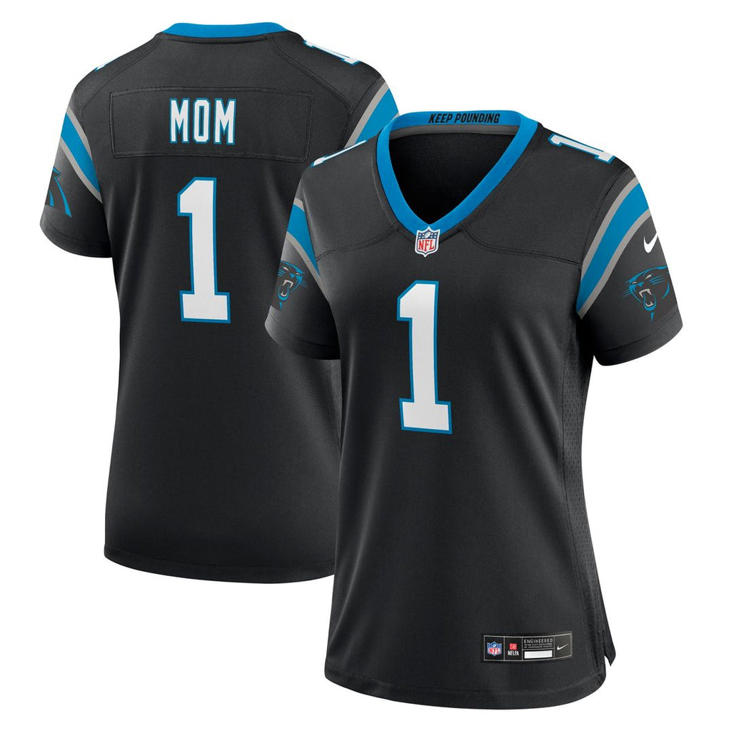 Number 1 Mom Carolina Panthers Nike Women's Game Jersey - Black Official NFL Team Apparel Football Fan Gear