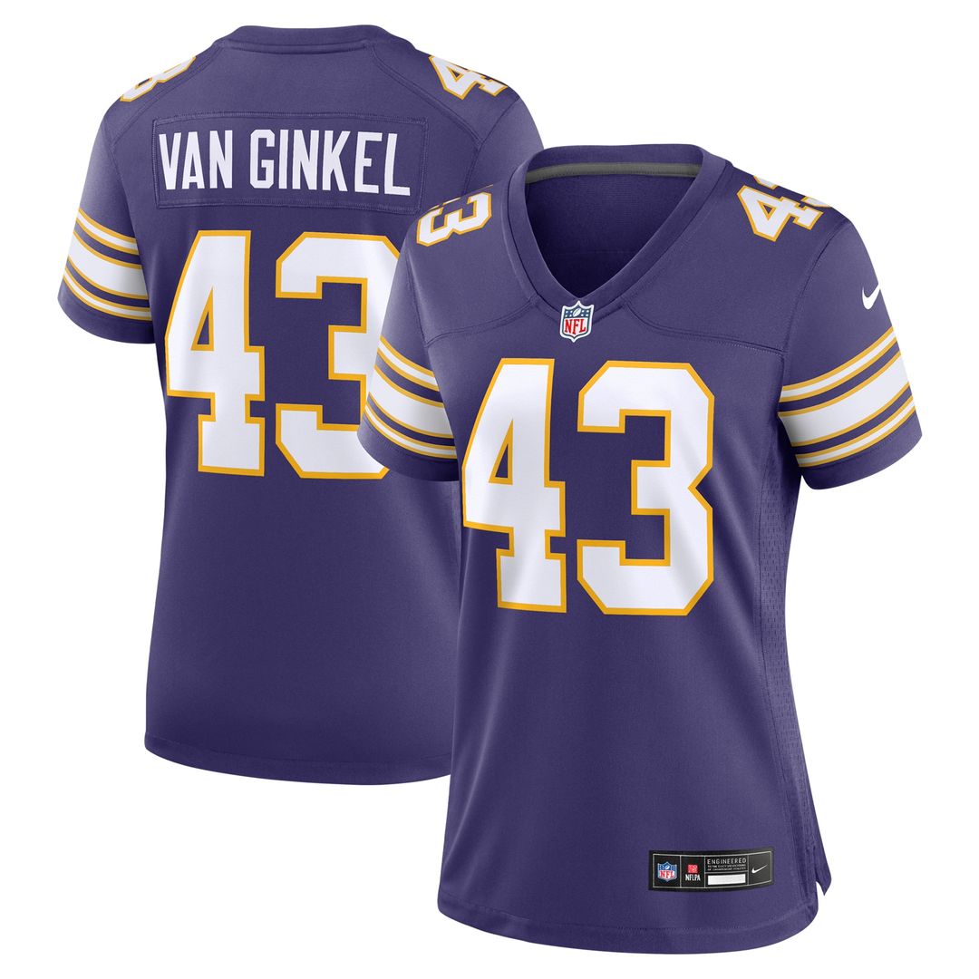Andrew Van Ginkel Minnesota Vikings Nike Women's Alternate Game Jersey - Purple Official NFL Team Apparel Football Fan Gear