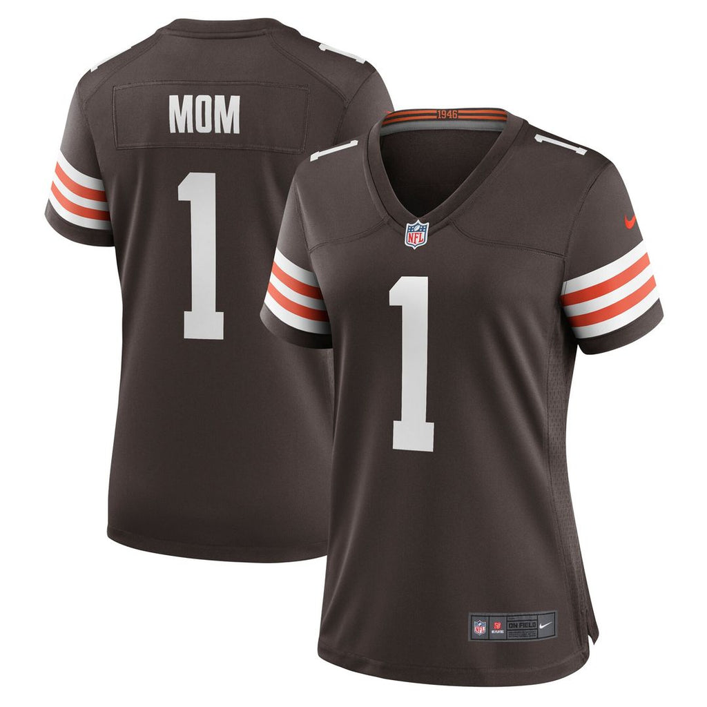 Number 1 Mom Cleveland Browns Nike Women's Game Jersey - Brown Official NFL Team Apparel Football Fan Gear
