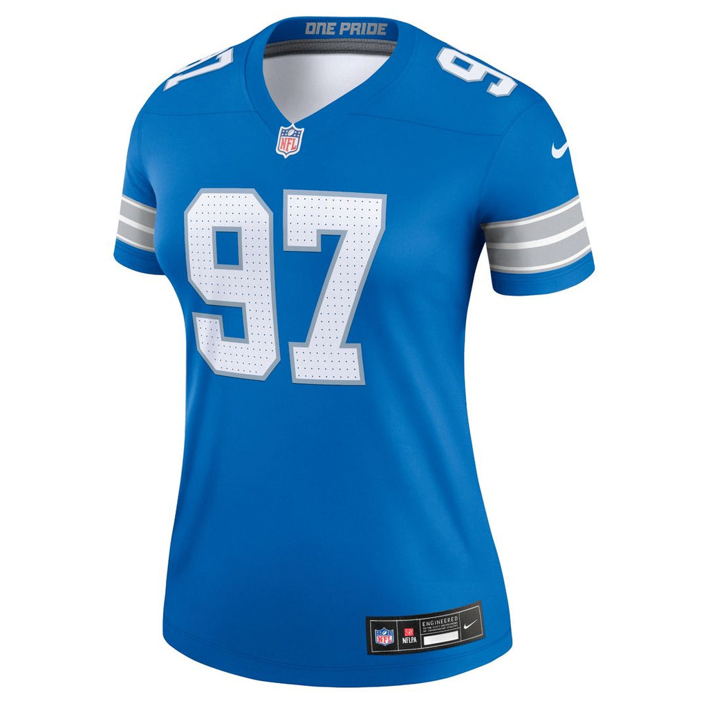 Aidan Hutchinson Detroit Lions Nike Women's Legend Player Performance Top - Blue NFL Fan Gear Popular Style