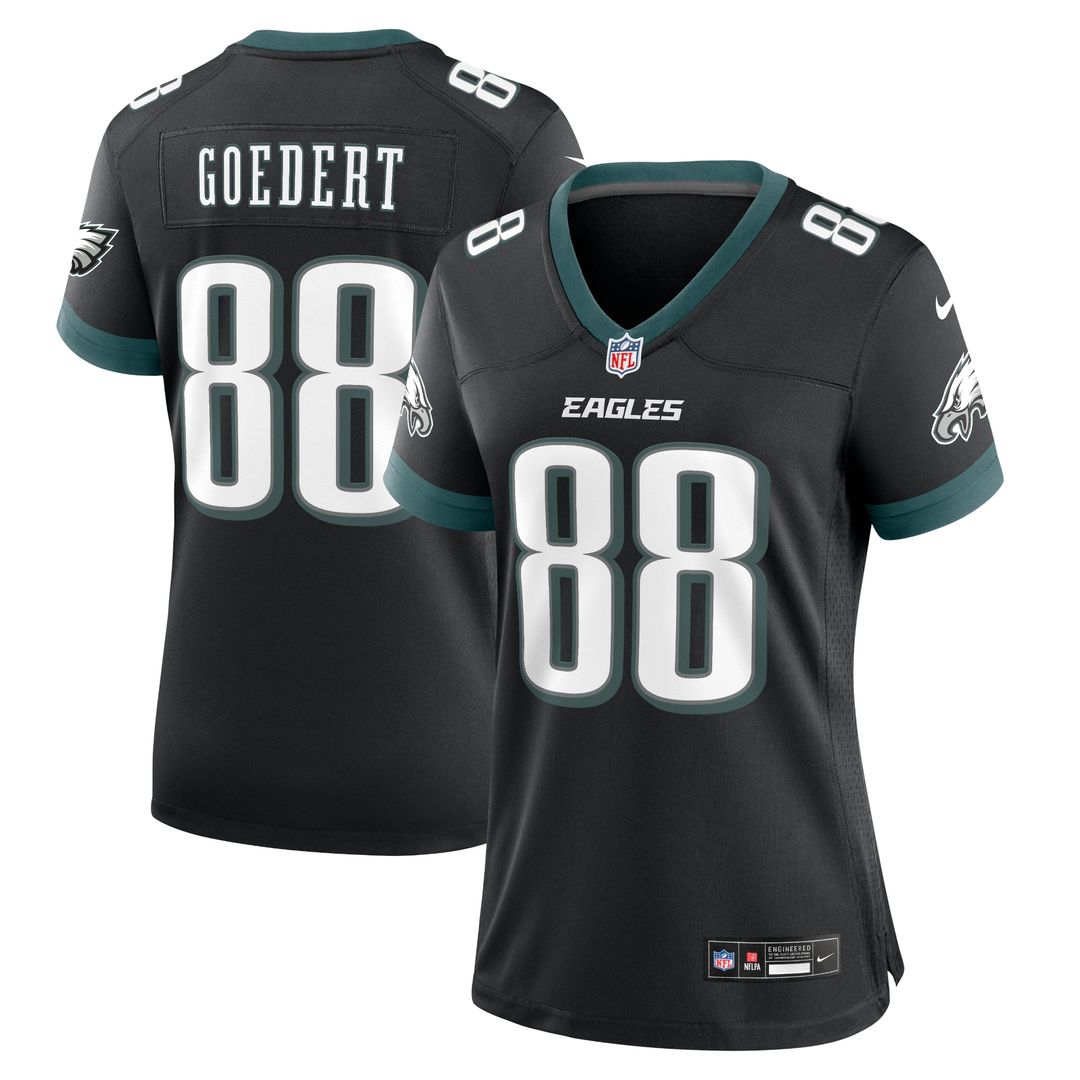 Dallas Goedert Philadelphia Eagles Nike Women's Alternate Game Jersey - Black Official NFL Team Apparel Football Fan Gear
