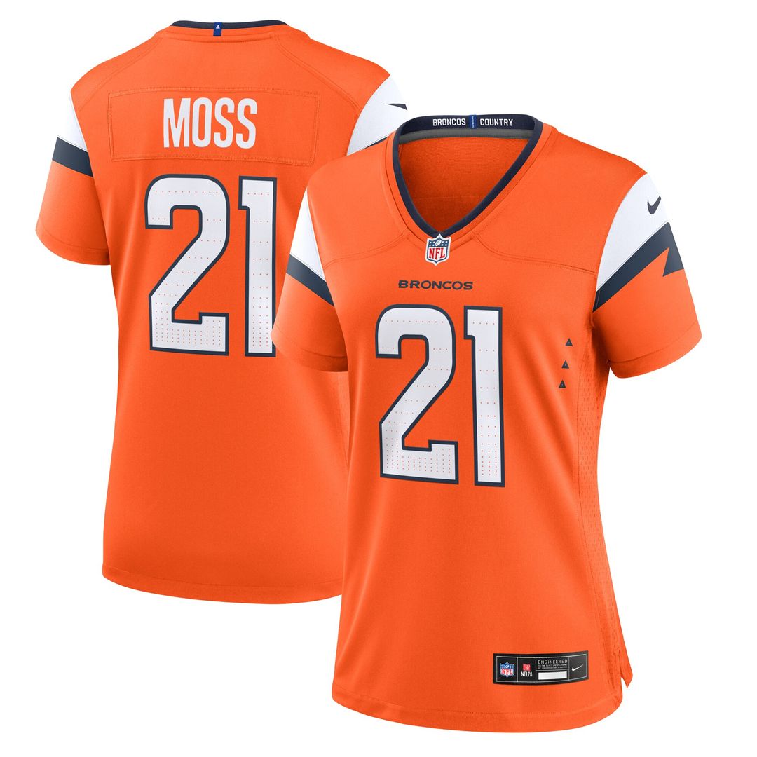 Riley Moss Denver Broncos Nike Women's Team Game Jersey - Orange Official NFL Team Apparel Football Fan Gear
