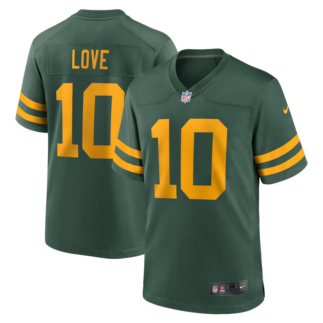 Jordan Love Green Bay Packers Nike Alternate Game Jersey - Green Official NFL Team Apparel Football Fan Gear
