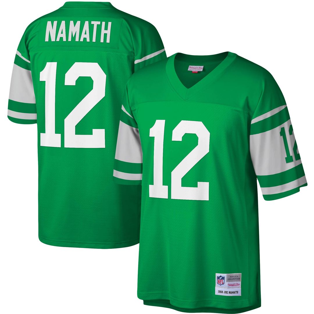 Joe Namath New York Jets Mitchell & Ness Legacy Replica Jersey - Kelly Green Official NFL Team Apparel Football Fan Gear