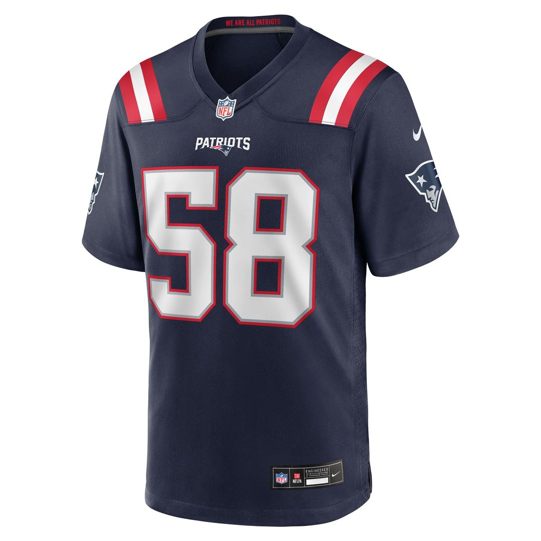 Jared Wilson New England Patriots Nike Team Game Jersey - Navy Official NFL Team Apparel Football Fan Gear