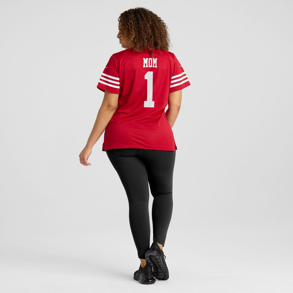 Number 1 Mom San Francisco 49ers Nike Women's Game Jersey - Scarlet Official NFL Team Apparel Football Fan Gear