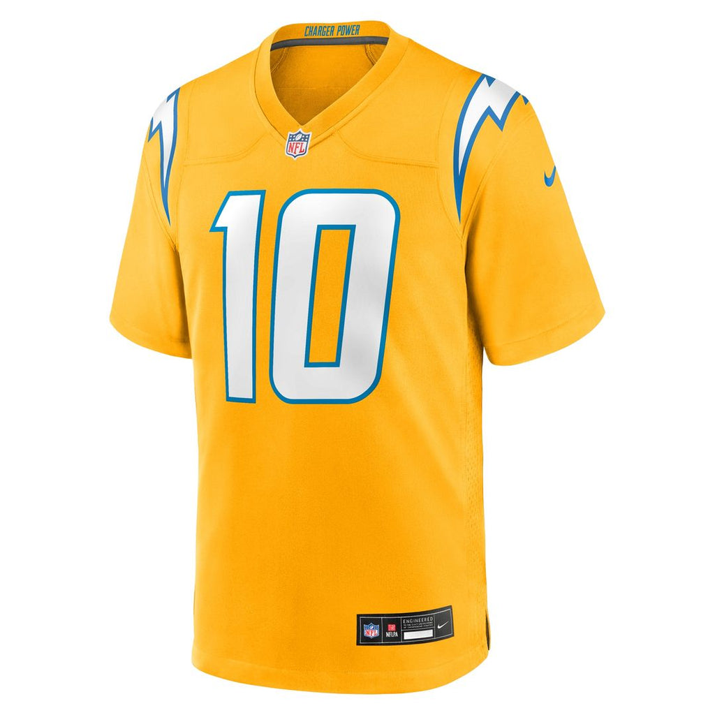 Justin Herbert Los Angeles Chargers Nike Alternate Charger Power Game Player Jersey - Gold Official NFL Team Apparel Football Fan Gear