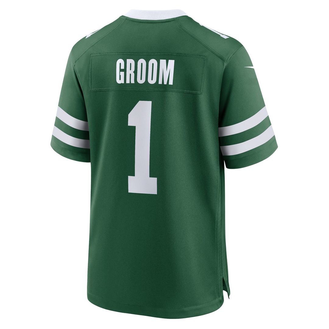 Number 1 Groom New York Jets Nike Game Jersey - Legacy Green Official NFL Team Apparel Football Fan Gear