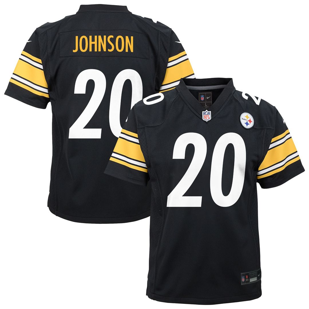 Kaleb Johnson Pittsburgh Steelers Nike Youth Team Game Jersey - Black Official NFL Team Apparel Football Fan Gear
