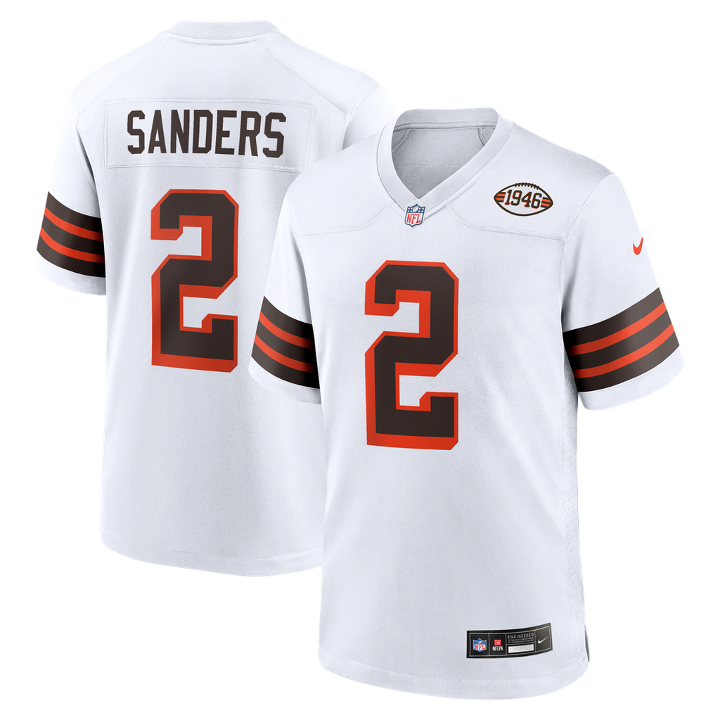 Shedeur Sanders Cleveland Browns Nike Alternate Game Jersey - White Official NFL Team Apparel Football Fan Gear