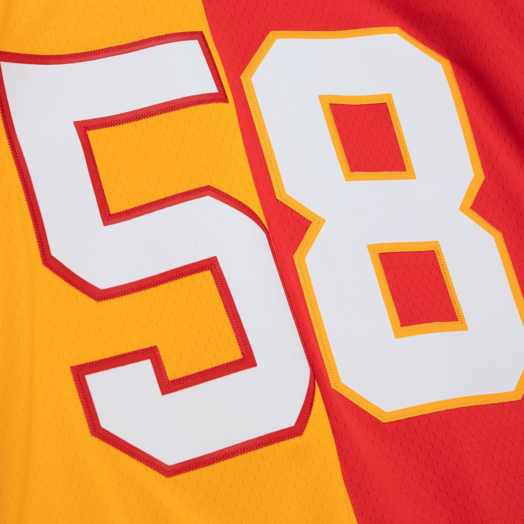 Derrick Thomas Kansas City Chiefs Mitchell & Ness 1994 Split Legacy Replica Jersey - Red/Gold Official NFL Team Apparel Football Fan Gear