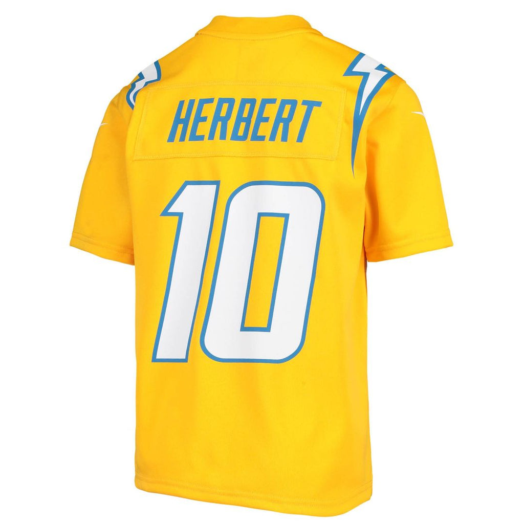 Justin Herbert Los Angeles Chargers Nike Youth Inverted Team Game Jersey - Gold Official NFL Team Apparel Football Fan Gear