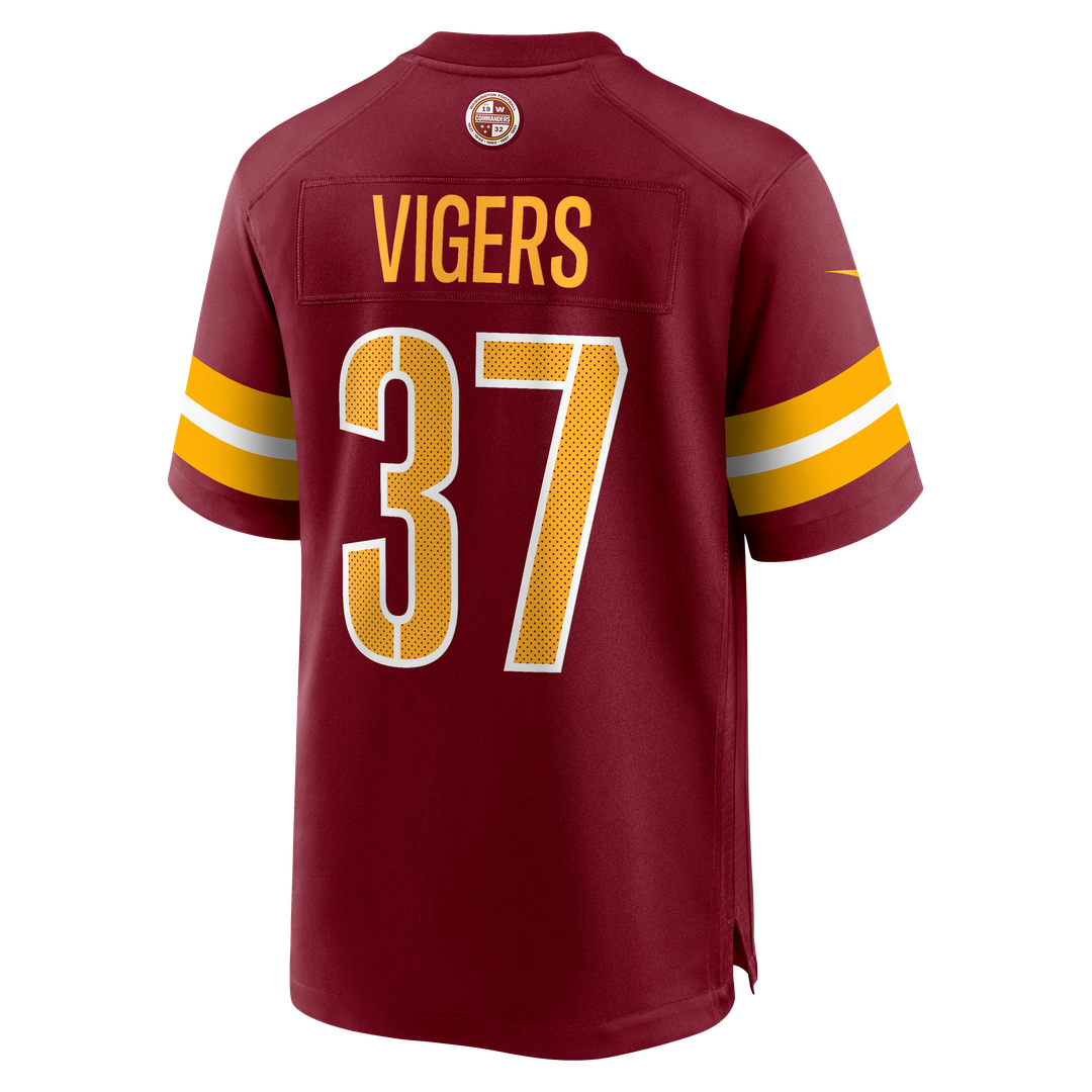 Car'lin Vigers Washington Commanders Nike Team Game Jersey - Burgundy Official NFL Team Apparel Football Fan Gear