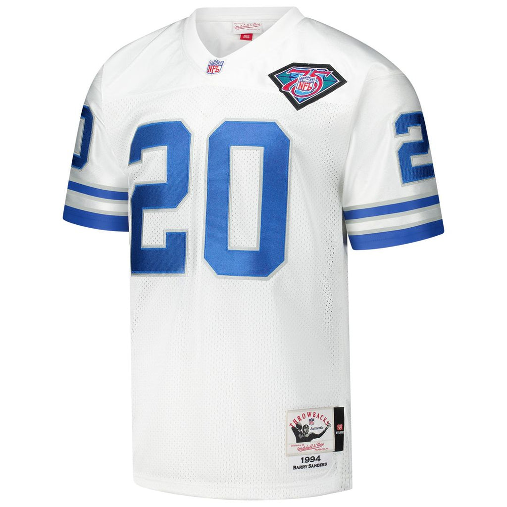 Barry Sanders Detroit Lions 1994 Mitchell & Ness Authentic Throwback Retired Player Jersey - White Official NFL Team Apparel Football Fan Gear