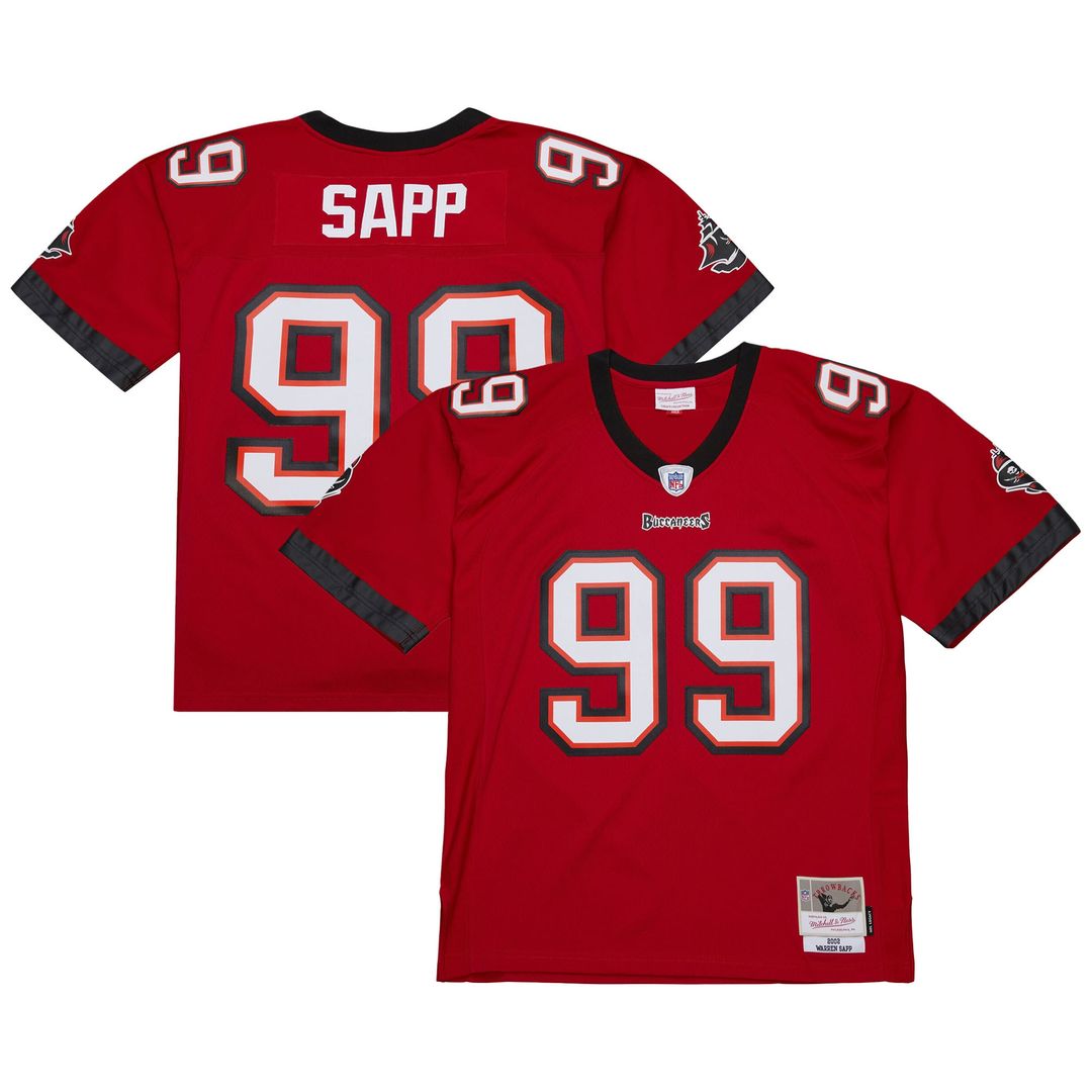 Warren Sapp Tampa Bay Buccaneers Mitchell & Ness 2002 Legacy Replica Jersey - Red Official NFL Team Apparel Football Fan Gear