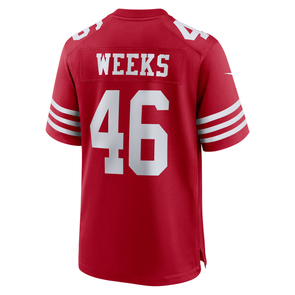 Jon Weeks San Francisco 49ers Nike Team Game Jersey - Scarlet Official NFL Team Apparel Football Fan Gear