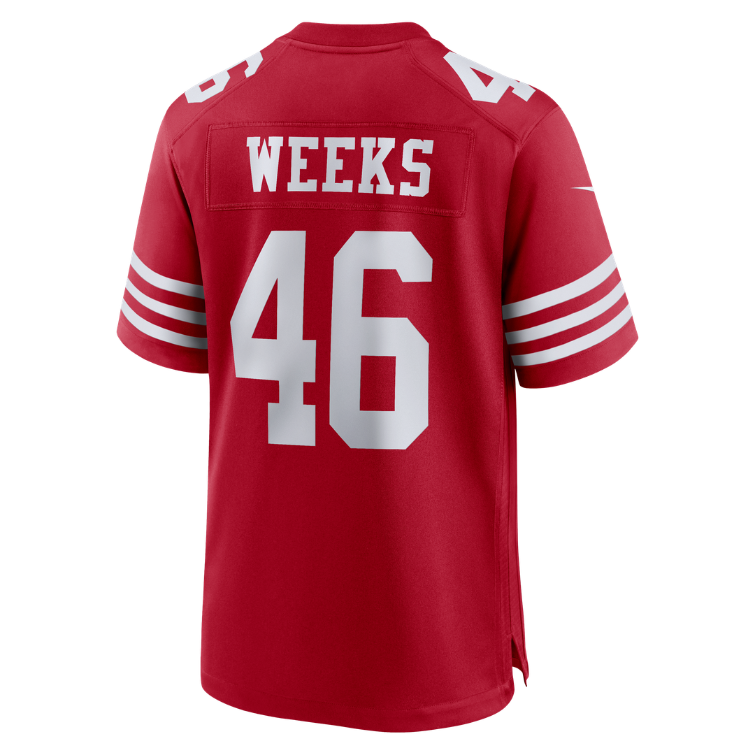 Jon Weeks San Francisco 49ers Nike Team Game Jersey - Scarlet Official NFL Team Apparel Football Fan Gear