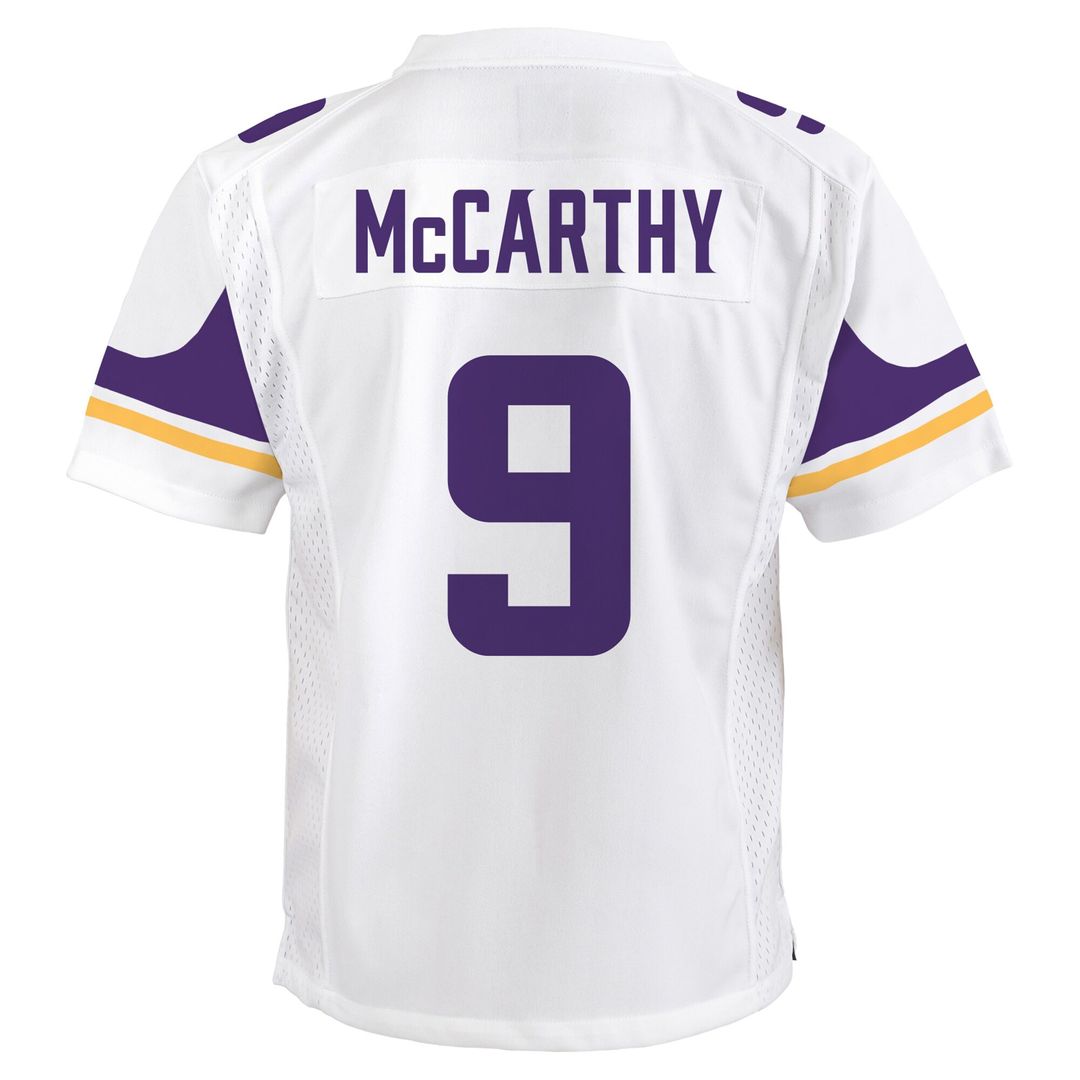 J.J. McCarthy Minnesota Vikings Nike Youth Game Jersey - White Official NFL Team Apparel Football Fan Gear