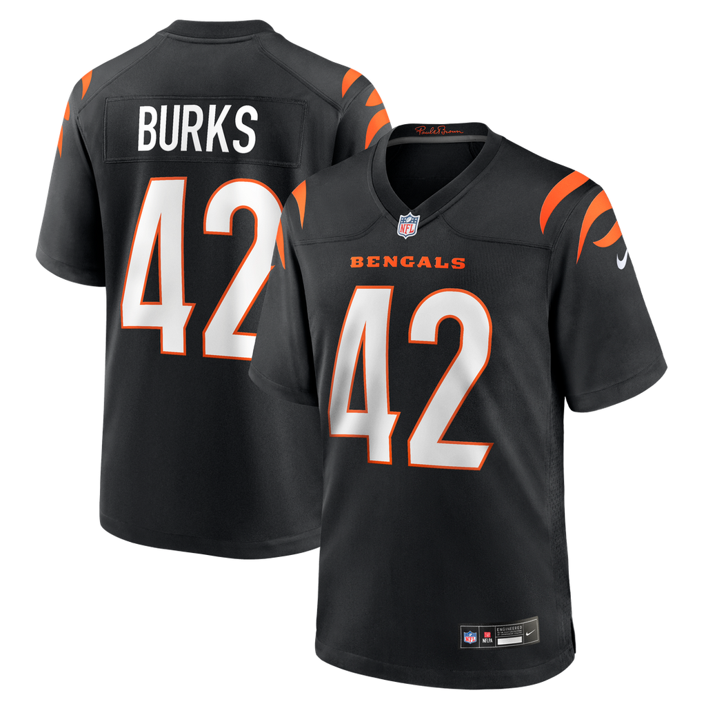 Oren Burks Cincinnati Bengals Nike Team Game Jersey - Black Official NFL Team Apparel Football Fan Gear
