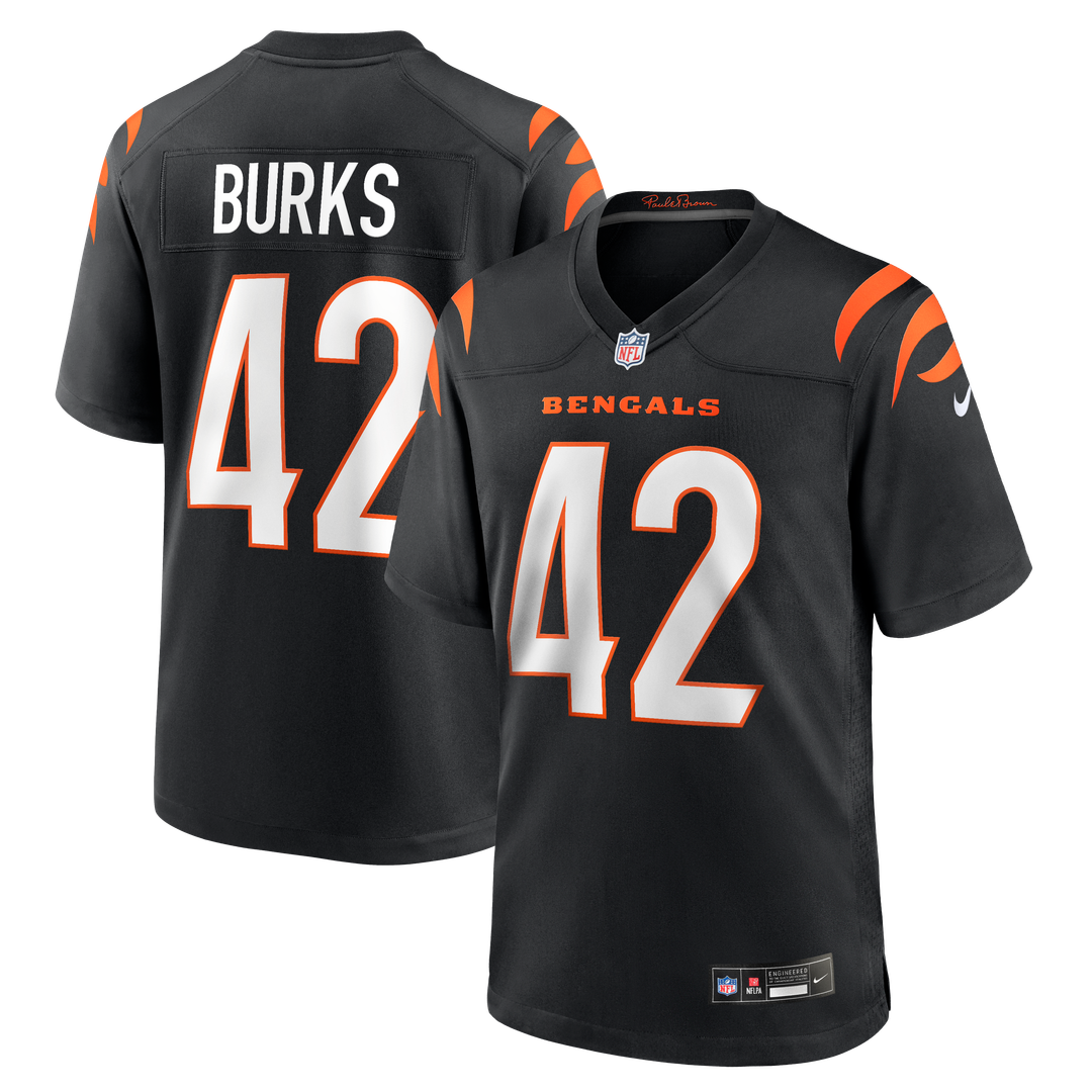 Oren Burks Cincinnati Bengals Nike Team Game Jersey - Black Official NFL Team Apparel Football Fan Gear