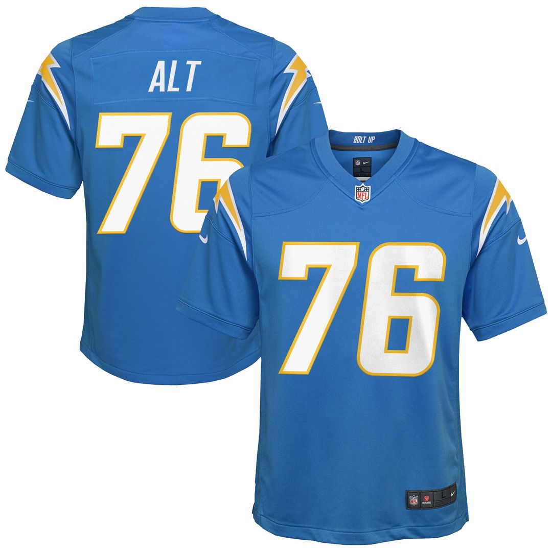 Joe Alt Los Angeles Chargers Nike Youth Game Jersey - Powder Blue Official NFL Team Apparel Football Fan Gear