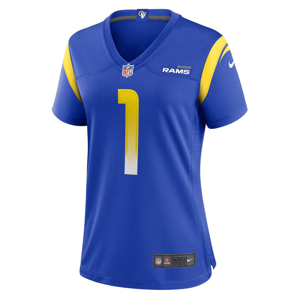 Number 1 Bride Los Angeles Rams Nike Women's Game Jersey - Royal Official NFL Team Apparel Football Fan Gear
